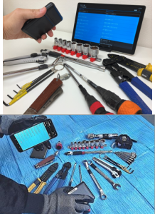 RFIDタグ持出<br />
返却管理/工具<br />
現地確認システム